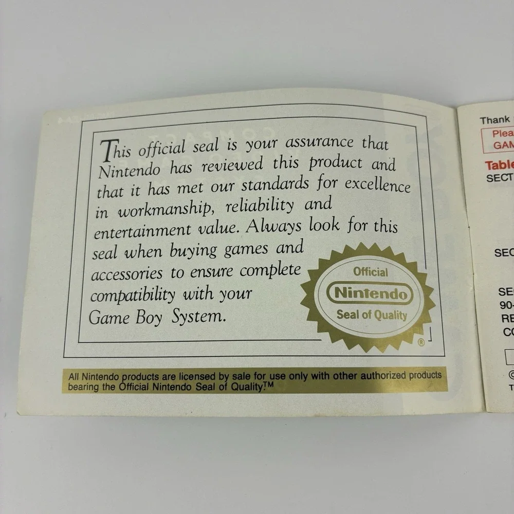 Nintendo Game Boy Owner's‎ Manual ONLY DMG-GB-USA-4 1989